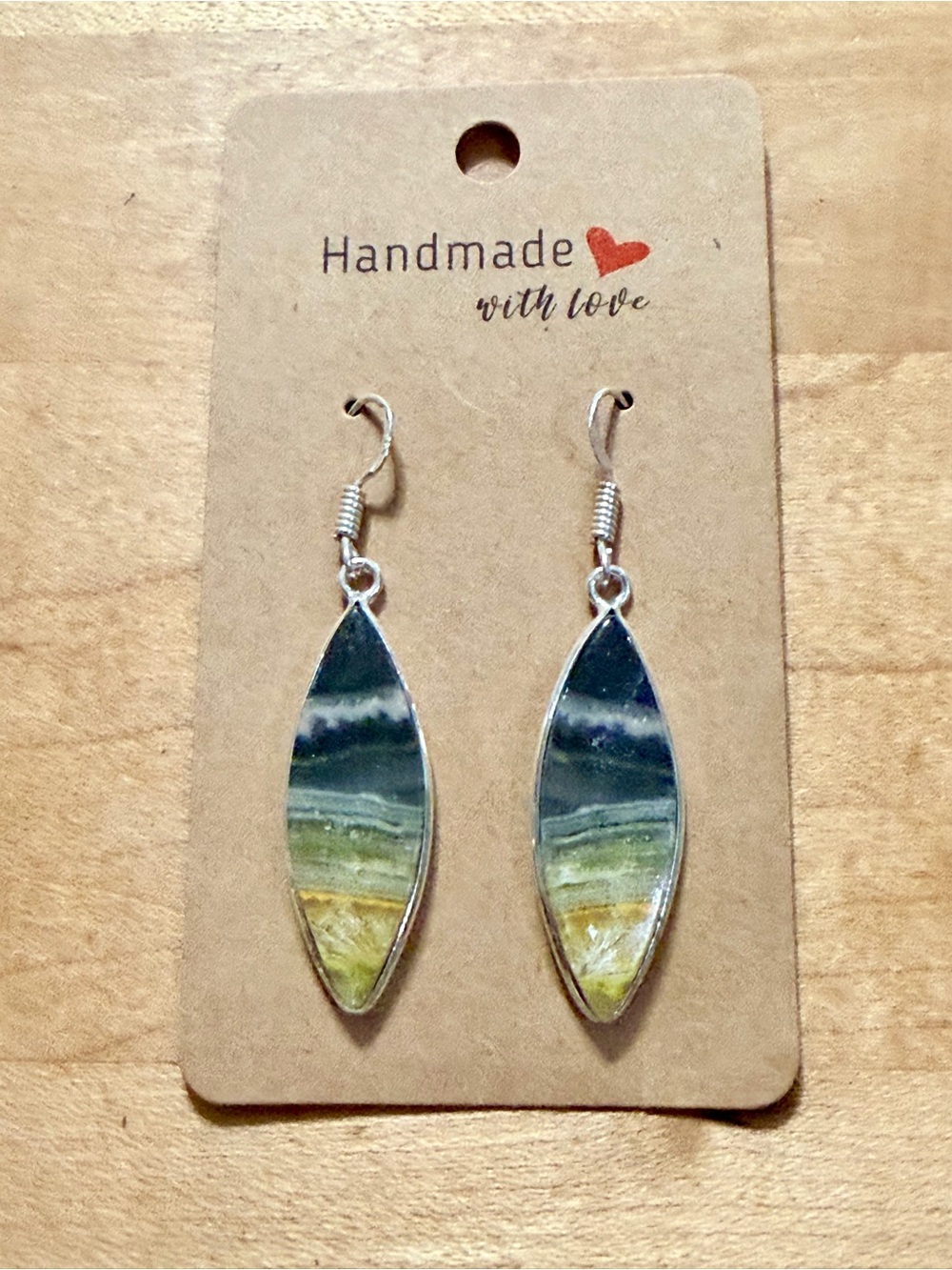 Lovely Bumblebee Jasper Earrings - 925 Stamped